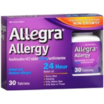 Allegra 24 Hr Allergy 30 Tablets 