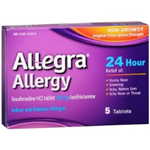 Allegra 24 Hr Allergy 5 Tablets 