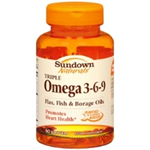 Sundown Naturals Triple Omega 3-6-9 60 Softgels 