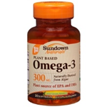 Sundown Naturals Plant Based Omega-3 30 Softgels 