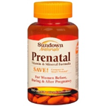 Sundown Naturals Prenatal Vitamin & Mineral Formula 100 Tablets 