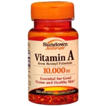 SUNDOWN VITAMIN A10,000 IU 100 SOFTGELS