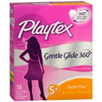 Playtex Gentle Glide 360  Supler Plus Plastic Tampons (18 Ct.)