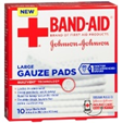 BAND-AID LARGE GAUZE PADS (10)