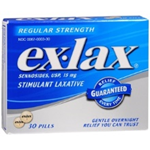 Ex-Lax Stimulant Laxative Regular Strength 30 pills 